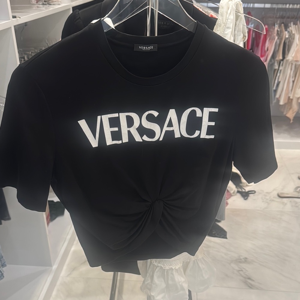 Versace Medusa smiley gathered tshirt